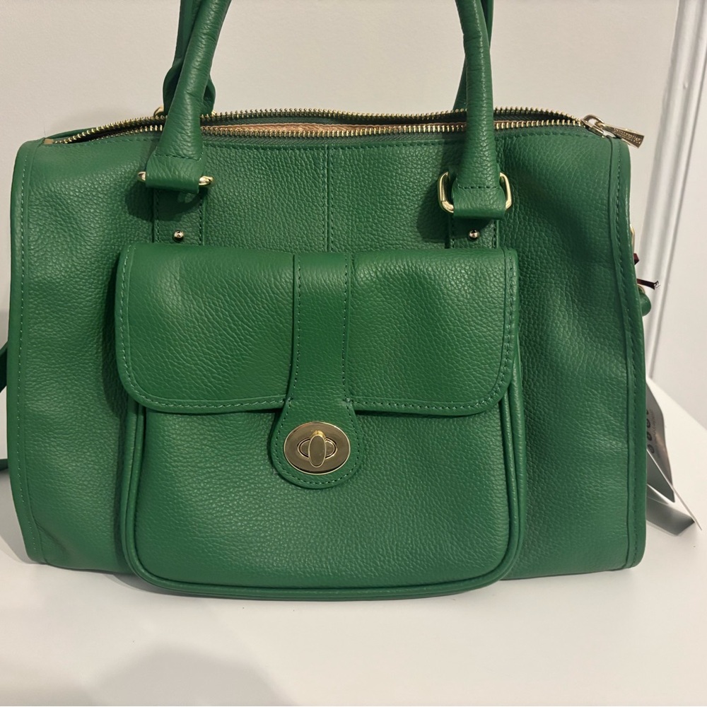Ora Delphine Green Leather Handbag